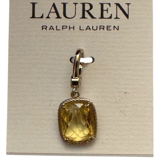 Lauren Ralph Lauren Gold-Tone Yellow Drop Charm - Picture 1 of 3